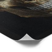 ヴィンテージヒトスカルブラックプリント ポスター (角)