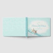 ヴィンテージヒトデとリボンモノグラム結婚ズ ゲストブック (全面)