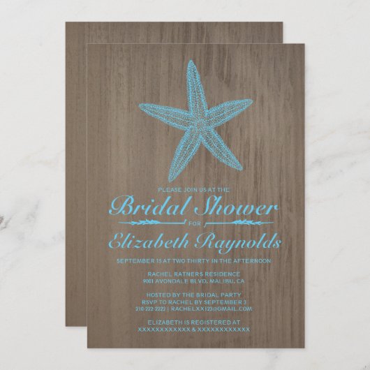 ヴィンテージヒトデブライダルシャワー招待状 招待状 (正面/裏面)