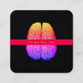 ヴィンテージヒト脳イラストレーション虹勾配  スクエア名刺 (正面)