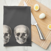 ヴィンテージヒト解剖学スカル、ハロウィーン骨格 キッチンタオル (四つ折り)