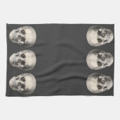 ヴィンテージヒト解剖学スカル、ハロウィーン骨格 キッチンタオル (横)