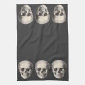 ヴィンテージヒト解剖学スカル、ハロウィーン骨格 キッチンタオル (縦)