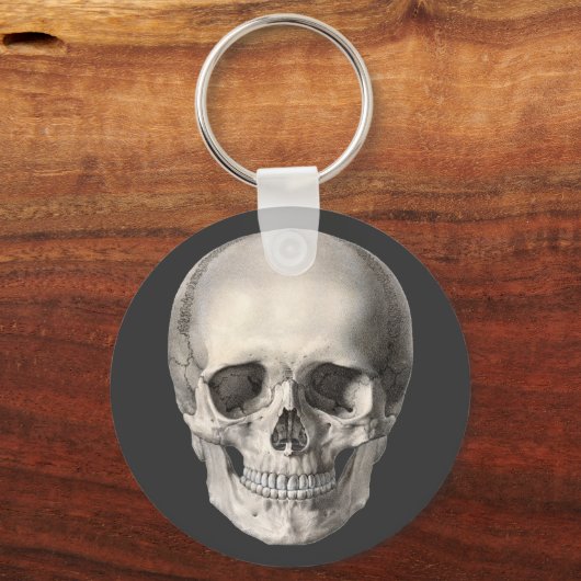 ヴィンテージヒト解剖学スカル、ハロウィーン骨格 キーホルダー (正面)