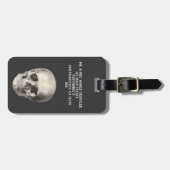 ヴィンテージヒト解剖学スカル、ハロウィーン骨格 ラゲッジタグ (正面横)