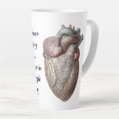 ヴィンテージヒト解剖学ハート器官ヘルシー カフェラテマグ (右アングル)