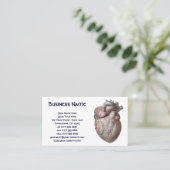 ヴィンテージヒト解剖学ハート器官ヘルシー 名刺 (スタンド正面)