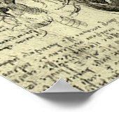 ヴィンテージヒト解剖学喉頭脚レオナルドダヴィンチ ポスター (角)