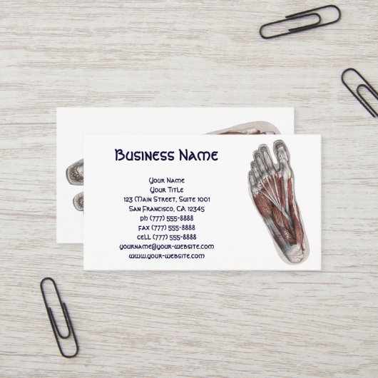 ヴィンテージヒト解剖学足足 名刺 (正面/裏面インサイチュ)