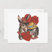 ヴィンテージヒハウドンキーバレンタイン シーズンポストカード (正面/裏面)