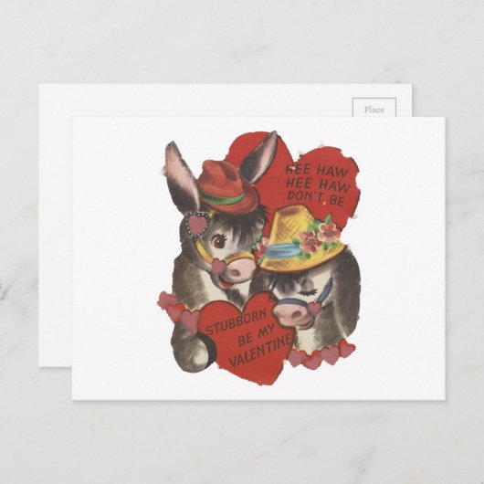 ヴィンテージヒハウドンキーバレンタイン シーズンポストカード (正面/裏面)