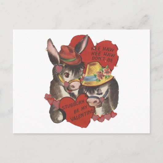 ヴィンテージヒハウドンキーバレンタイン シーズンポストカード (正面)