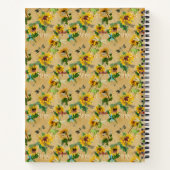 ヴィンテージヒマワリとトンボのスケッチブック ノートブック (裏面)