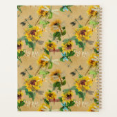 ヴィンテージヒマワリとトンボ3リングや輪 プランナー手帳 (裏面)