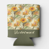 ヴィンテージヒマワリの花柄に花嫁という名前 缶クーラー (裏面)