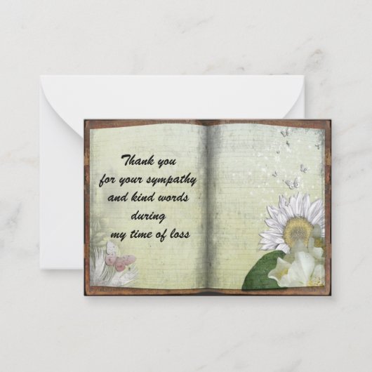 ヴィンテージヒマワリサンキューカード ノートカード (正面)