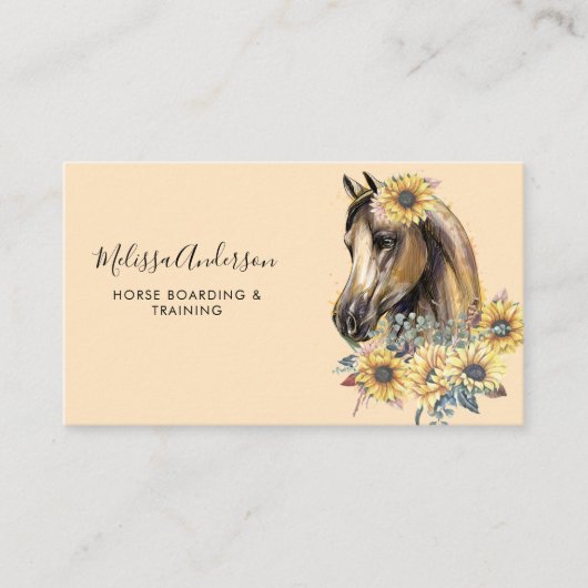 ヴィンテージヒマワリパーソナライズされたス馬術 名刺 (正面)