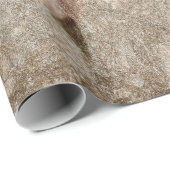 ヴィンテージヒマワリピンクセピア茶色素朴感 ラッピングペーパー (ロールコーナー)