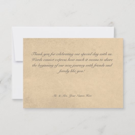 ヴィンテージヒマワリ結婚フローラ サンキューカード (裏面)