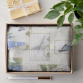 ヴィンテージヒマワリ青フローラバタフライトンボ 薄葉紙 (ギフト)