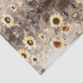 ヴィンテージヒマワリ黄褐色セピアアート 薄葉紙 (詳細)