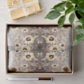 ヴィンテージヒマワリ黄褐色セピアアート 薄葉紙 (ギフト)