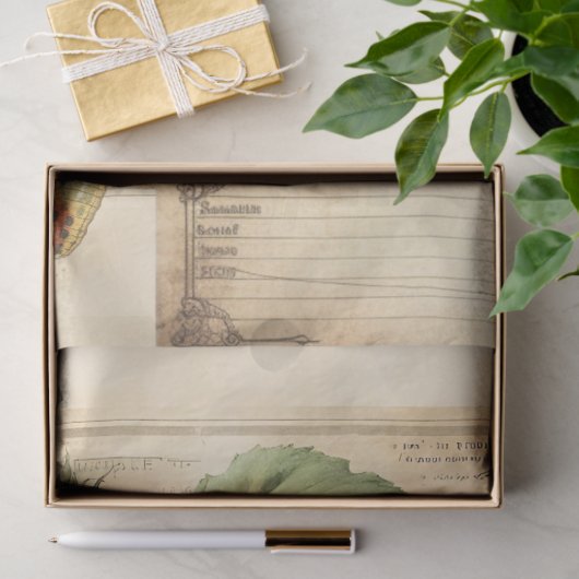 ヴィンテージヒマワリ&ハミングバードデコップエフエメラ 薄葉紙 (ギフト)