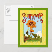 ヴィンテージヒマワリ ポストカード (正面/裏面)