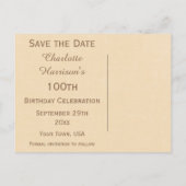 ヴィンテージヒヤシンス100誕生日日付を保存 案内ポストカード (裏面)