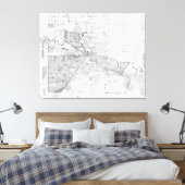 ヴィンテージヒューストンの地図（1920年） キャンバスプリント (インサイチュ (寝室))