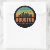 ヴィンテージヒューストンシティテキサス州スカイラインレトロサンセット ラウンドシール (バッグ)