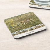 ヴィンテージヒューストンテキサス州の地図（1891年） コースター (左側)