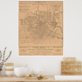 ヴィンテージヒューストンテキサス州鉄道地図(1890) ポスター (キッチン)