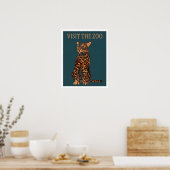 ヴィンテージヒョウが動物園を訪れる ポスター (キッチン)