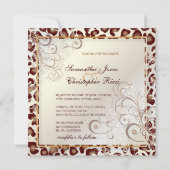 ヴィンテージヒョウの斑点+渦巻き 招待状 (裏面)