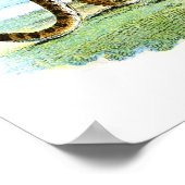 ヴィンテージヒョウ動物イラストレーション ポスター (角)