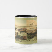 ヴィンテージヒョウ海、野生動物によるアザラシ マグカップ (中央)