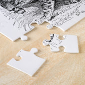 ヴィンテージヒョウ野生動物イラストレーション ジグソーパズル (側面)