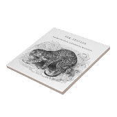 ヴィンテージヒョウ野生動物イラストレーション タイル (側面)