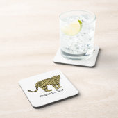 ヴィンテージヒョウ・チーター斑点のある猫スケッチ コースター (右側)