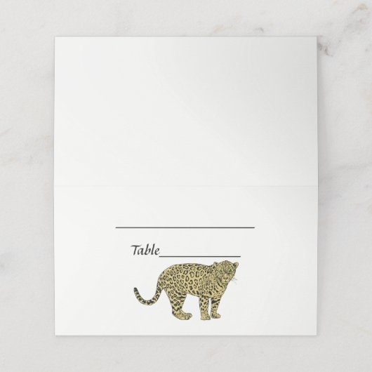 ヴィンテージヒョウ・チーター斑点のある猫スケッチ プレイスカード (外部開封)