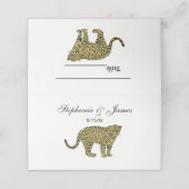 ヴィンテージヒョウ・チーター斑点のある猫スケッチ プレイスカード (外部開封)