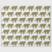 ヴィンテージヒョウ・チーター斑点のある猫スケッチ ラッピングペーパー (フラット)