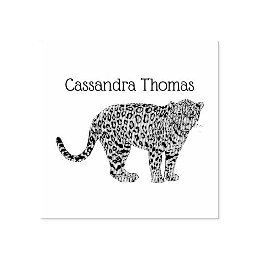 ヴィンテージヒョウ・チーター斑点のある猫スケッチ ラバースタンプ (インプリント)