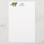 ヴィンテージヒョウ・チーター斑点のある猫スケッチ 便箋 (正面)