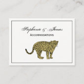 ヴィンテージヒョウ・チーター斑点のある猫スケッチ 名刺 (正面)
