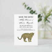 ヴィンテージヒョウ・チーター斑点のある猫スケッチ 案内ポストカード (スタンド正面)