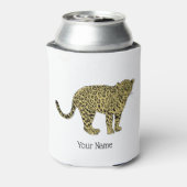 ヴィンテージヒョウ・チーター・豹柄の猫のイラスト 缶クーラー (缶裏面)