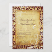 ヴィンテージヒョウ+パールスワール結婚式招待状 招待状 (裏面)