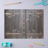 ヴィンテージヒンジ付きドアの切り離し 薄葉紙 (クラフト)